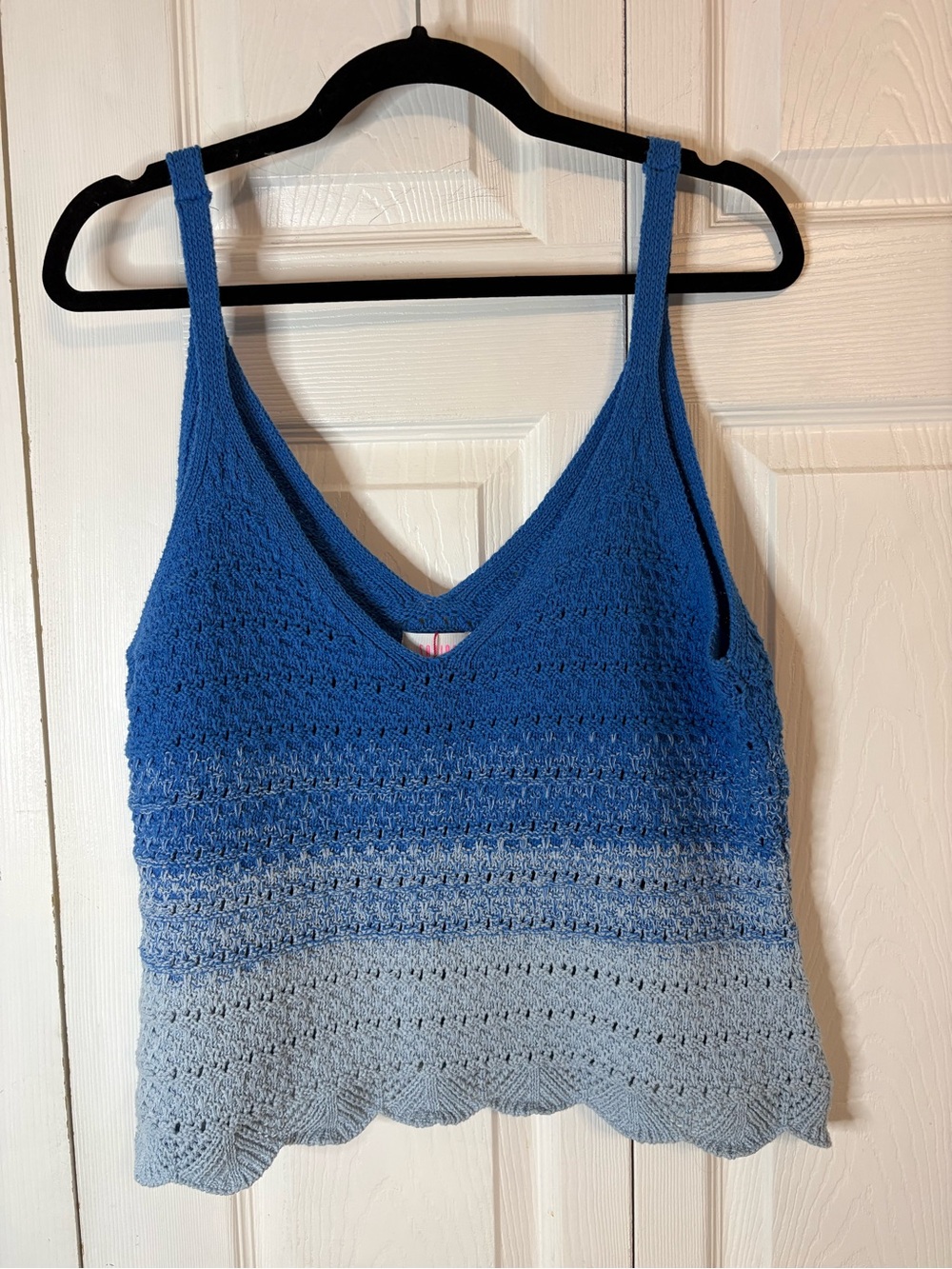 Savida XL Blue Ombre Sweater Knit Tank Top